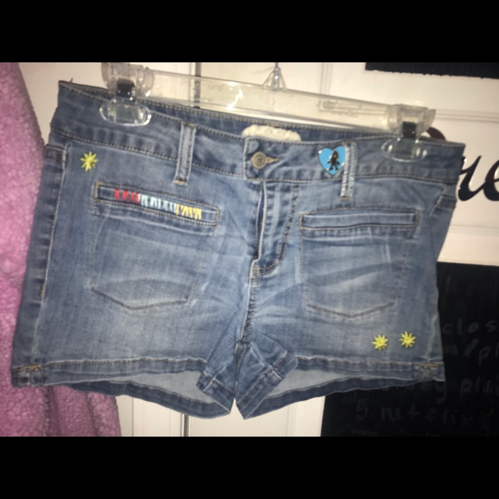 blue jean shorts